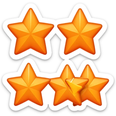 5 solid orange stars in a row sticker