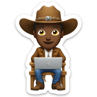 cowboy with a computer sticker