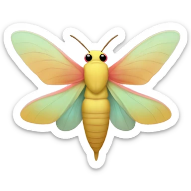 A rosy maple moth sticker