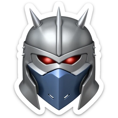 master shredder's helmet from teenage mutant ninja turtles, no eyes or face, just the helmet and related material sticker