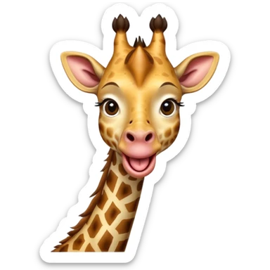 Giraffe sticking out her tongue excited sticker
