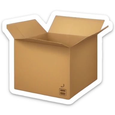 open cardboard box zenital view sticker