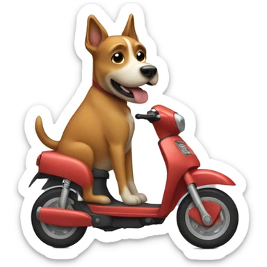dog riding skooter sticker