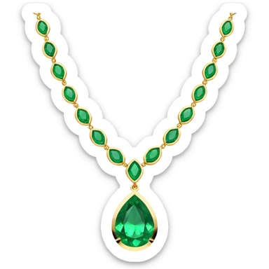 emerald necklace with clasp sticker