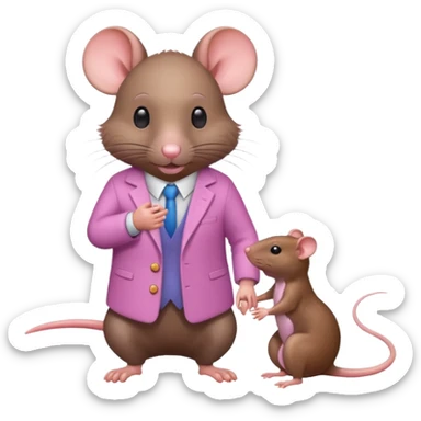 Rat that is petting miniature man sticker