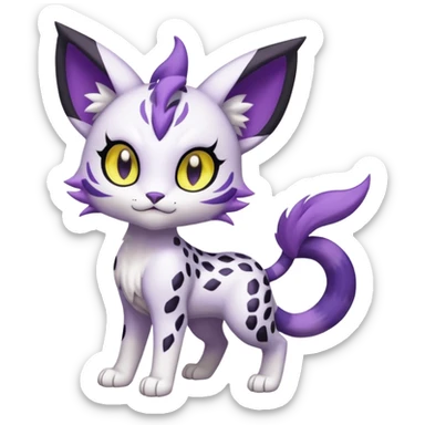 Meloetta-Gatomon-Liepard-Pokémon-Digimon-Fakémon-fusion-hybrid-creature sticker
