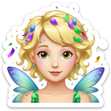 Beautiful Birthday Confetti fairy sticker