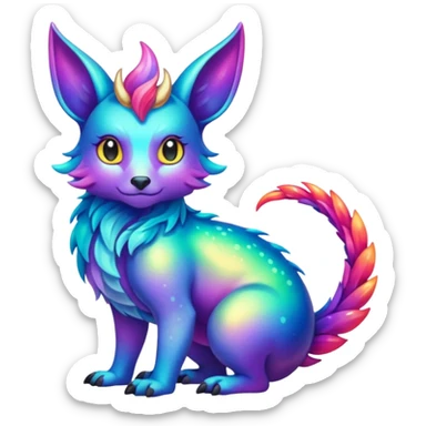 Shiny Colorful Night-Colored Fionbri-creature by Falvie (full body) sticker