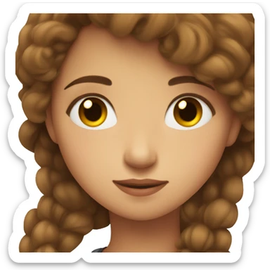 Anna with brown hair and Arsen kisses sticker