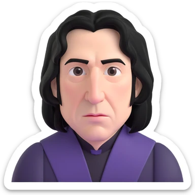 Professor Snape with hooked nose and black hair sticker
