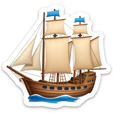 ship in cartoon  sticker