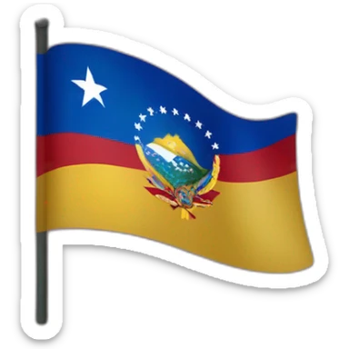 Bandera de Venezuela con el escudo  sticker