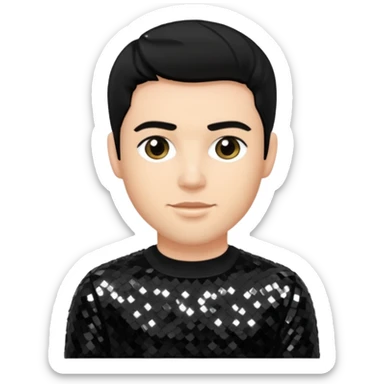 Neil McCormick from Mysterious Skin with light skin, black hair, black sequin outfit sticker