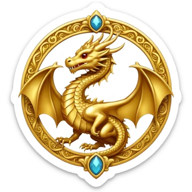 Dragon crest/brosch sticker