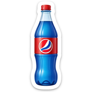 simplistic emoji of a Pepsi bottle, minimal details, bold colors, no text sticker