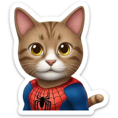 cat in a spiderman costume sticker