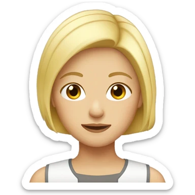 blonde girl with short hair sticker