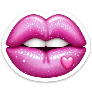 glitter pink kiss  sticker
