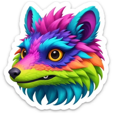 Dark vibrant pastel bright neon colorful edgy exotic painted Fakémon-Pokémon-Vernid-creature sticker