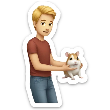 human with hamster sticker