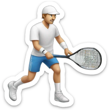 Man in white clothing playing padel sticker