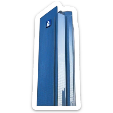 deutsche bank towers in frankfurt with deutsche bank logo sticker