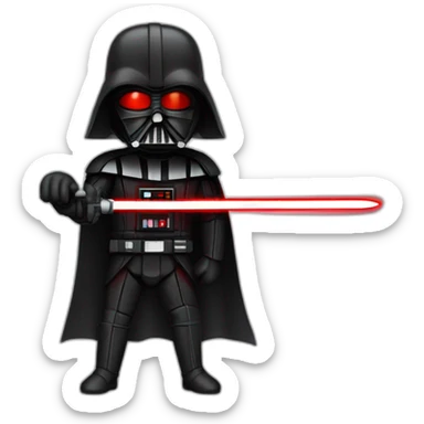 dark vador qui tien un sabre laser rouge sticker