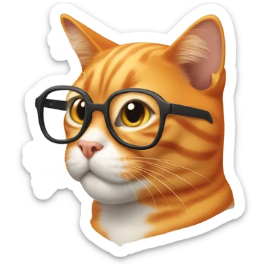 Orange cat with the glasses  sticker
