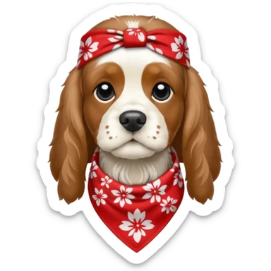 Собака породы черно-белый русский кокер спаниель в бандане Grow Street sticker