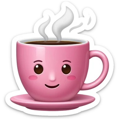 pink cup of coffee sticker