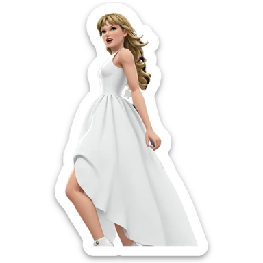 girl in white dress lighting sticker