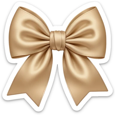 beige bow emoji, with a knot sticker