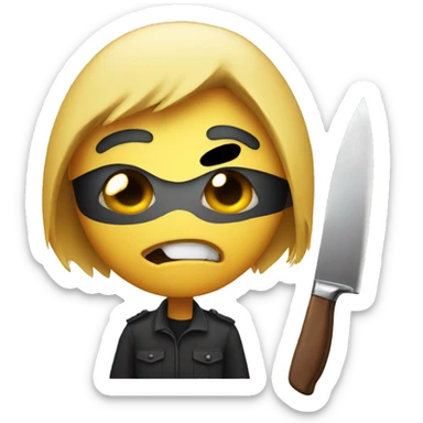 psycho emoji with a knife sticker