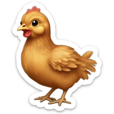 brown color baby chicken sticker