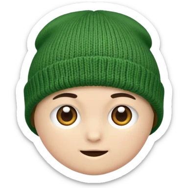 a green beanie sticker