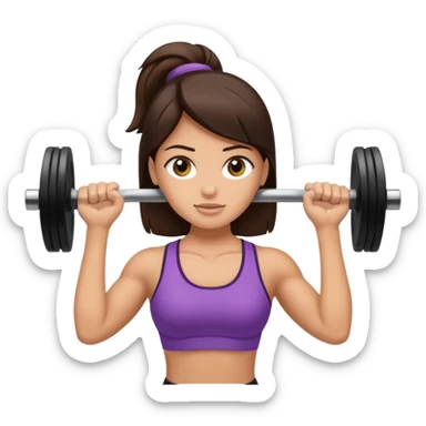 Brunette lifting weights sticker