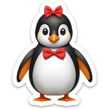 penguin with red bow tie  sticker