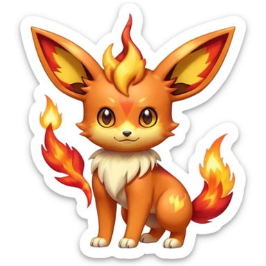Shiny-Eeveelution-Cute-Fakemon-Fire-Pokémon-fusion full body sticker