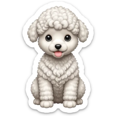 white poodle baby dog sticker