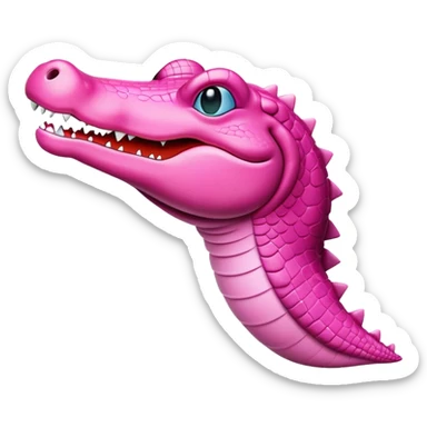Pink alligator Apple emoji style  sticker