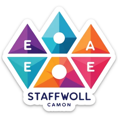 Staff team logo with name no faces sticker