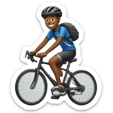 boy cycling sticker