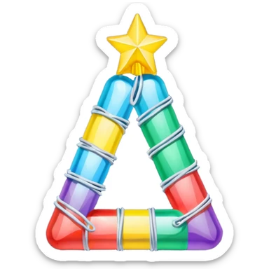 the number "1637" with Christmas lights wrapping it sticker