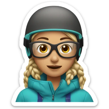 Girl snowboarding sticker
