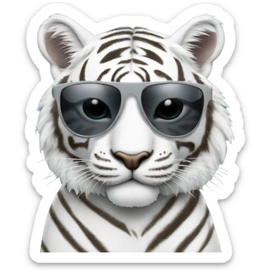 white tiger with sunglasses sticker