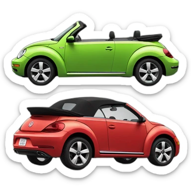 Volkswagen newbeetle convertible applegreen sticker