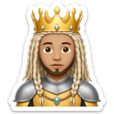 Lightskin knight with Dread locks and crown sticker