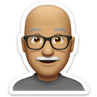 bald man with glasses with facial hair sticker