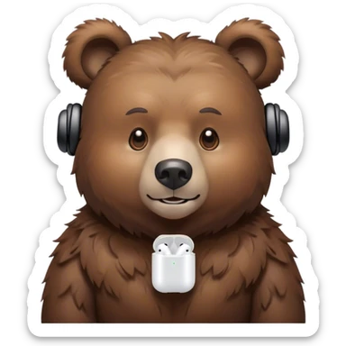 bear with airpods sticker