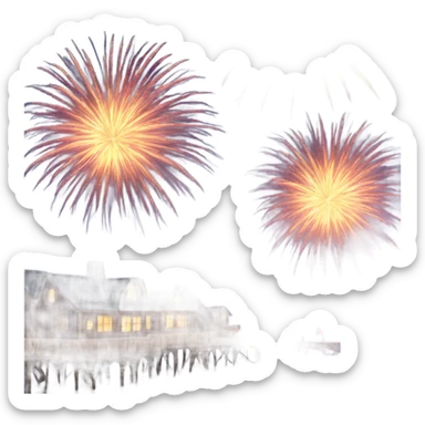 seaside fireworks sticker